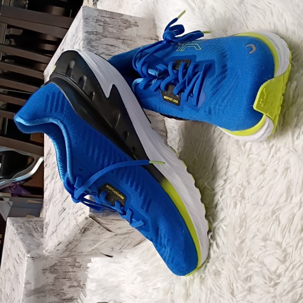KURU Cloud+ Triple Max Ion Blue & Yellow Running Plantar Fascitis Sneakers 10.5M